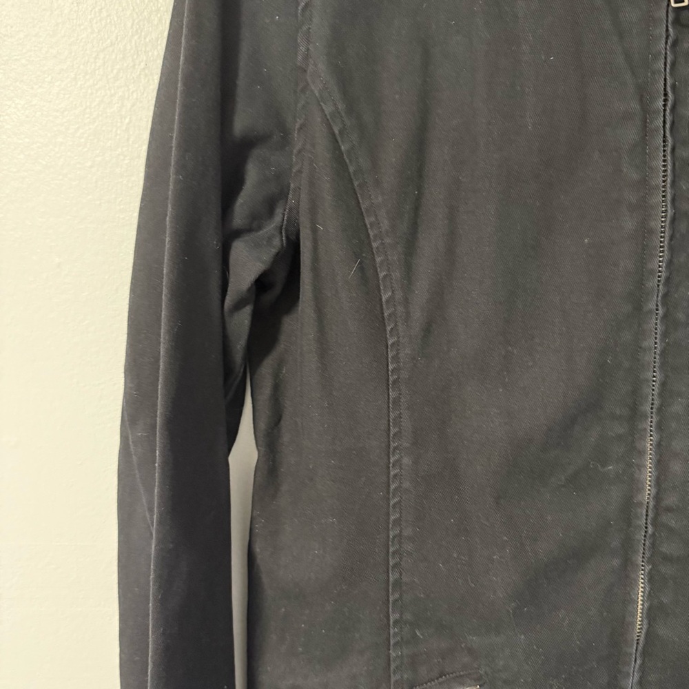 Jones Sport Black Zip Front Stretch Cotton Twill long Sleeve Jacket 12 - Picture 4 of 5